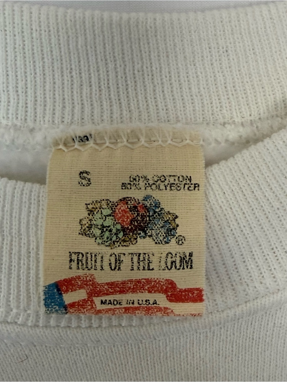 Vintage 80s Fruit of the Loom US Postal Graphic 1988 White Pheasant Stamp Crew - Picture 2 of 10